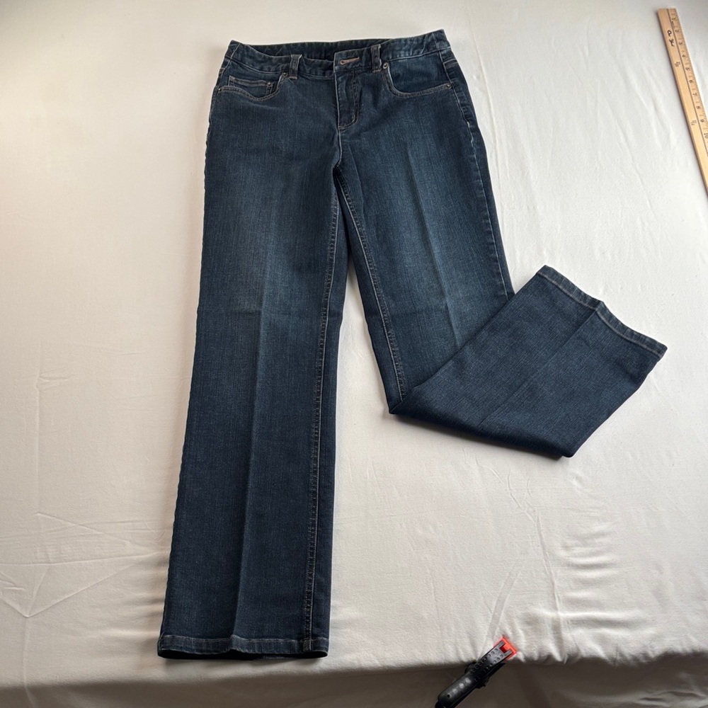 Talbots petite stretch Dark Blue Flare Jeans - Picture 5 of 5